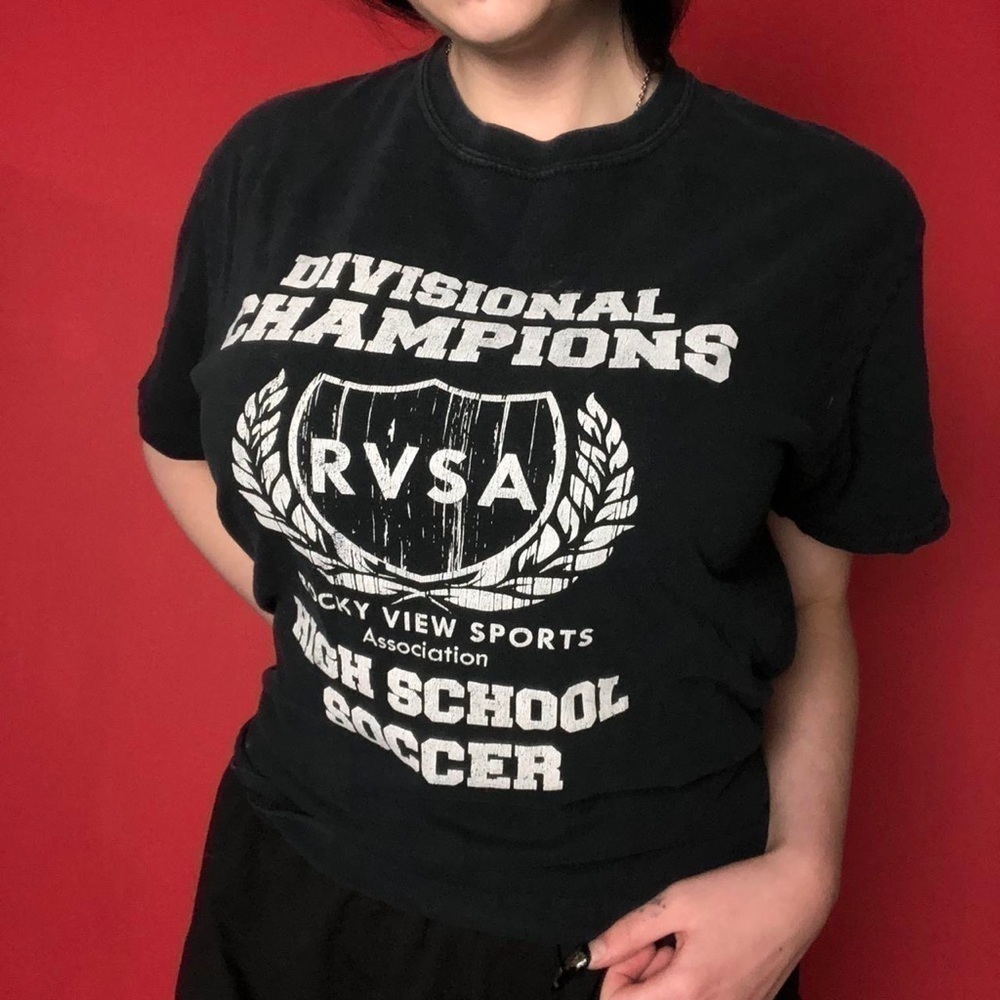High school soccer tee 🤍🖤​​​​​​​​​​​​​​​​​​​​​​​​